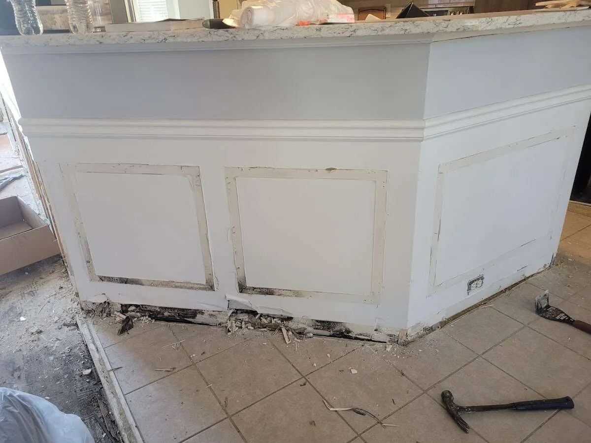 Water damage and mold on kitchen during Mold Inspection & Testing in Pacific Grove